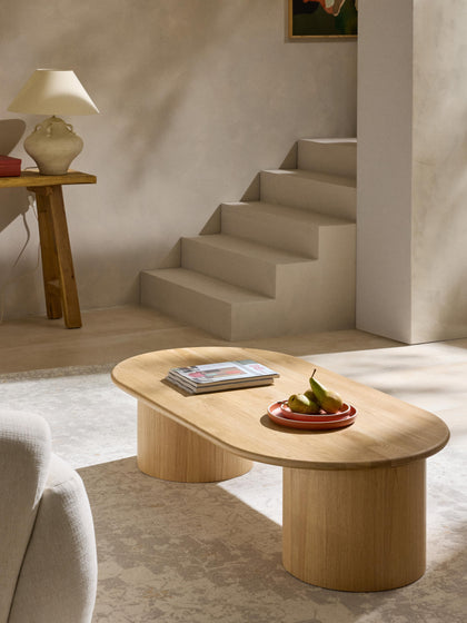 Westwing Collection Ovaler Couchtisch Didi aus Eichenholz Rabatte dieses Monats