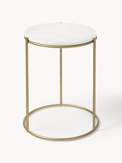 Westwing Collection Runder Marmor-Beistelltisch Ella Angebote