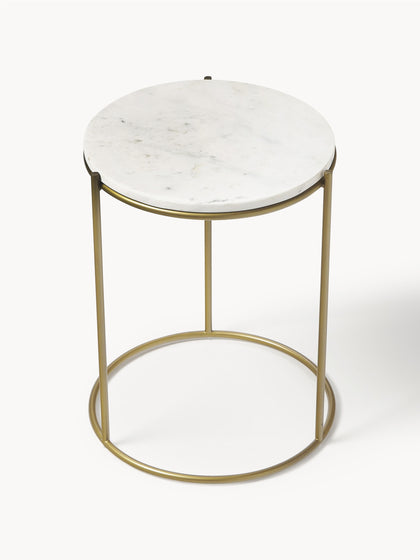 Westwing Collection Runder Marmor-Beistelltisch Ella Angebote