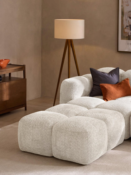 Westwing Collection Sofa-Hocker Tayla aus Teddy-Bouclé im Angebot