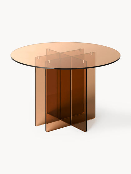 Westwing Collection Runder Glas-Esstisch Anouk Ø 100 cm