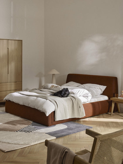Westwing Collection Bouclé-Polsterbett Cloud mit Stauraum Flash Sale