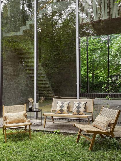 Westwing Collection Gartenbank Palina mit Kunststoff-Geflecht in Holzoptik Online Shopping