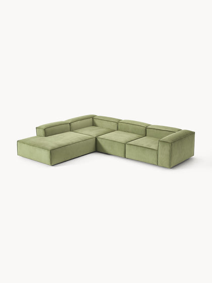 Westwing Collection Modulares XL-Ecksofa Lennon aus Cord