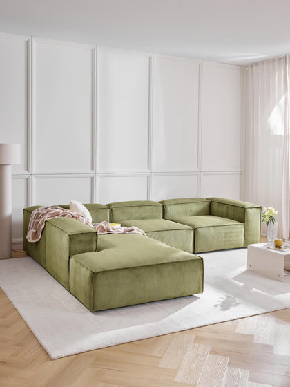 Westwing Collection Modulares XL-Ecksofa Lennon aus Cord Weihnachtsangebot