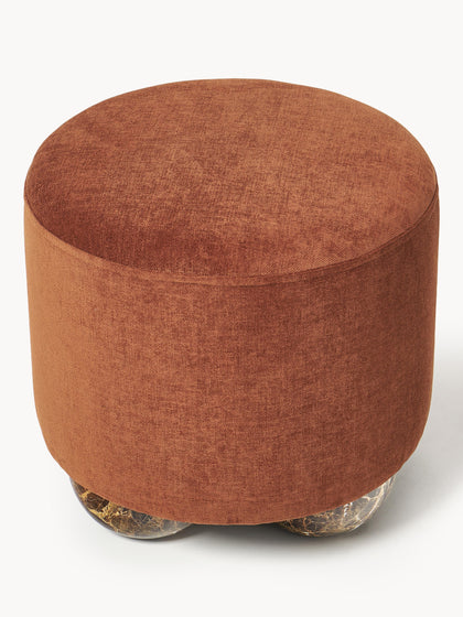 Westwing Collection Polsterhocker Lino mit Kugelfüßen in Marmoroptik Osterangebot