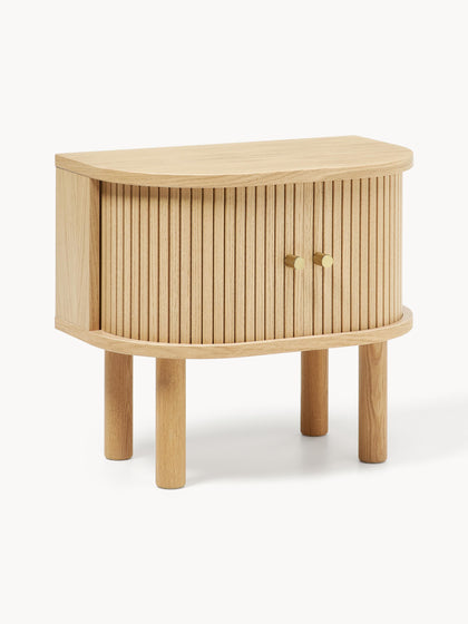 Westwing Collection Nachttisch Calary mit geriffelter Front