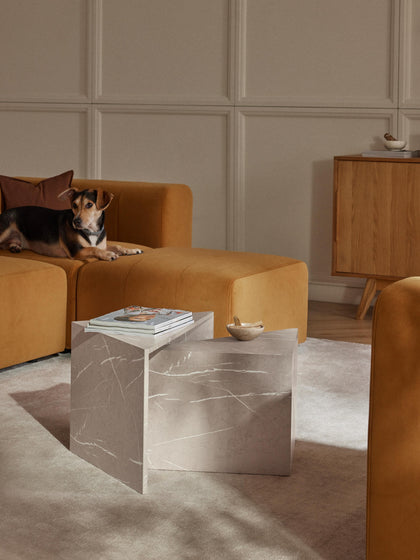 Westwing Collection Couchtische Vilma in Marmor-Optik 2er-Set Tägliche Deals