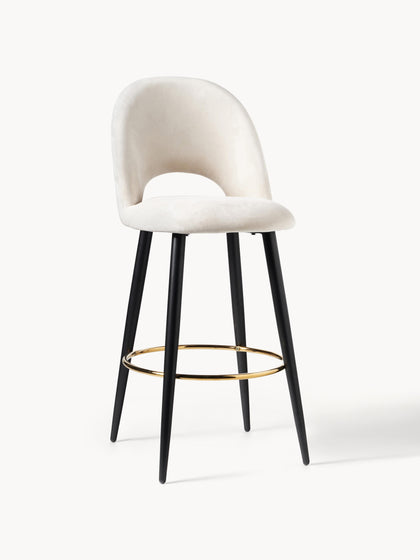 Westwing Collection Samt-Barstuhl Rachel
