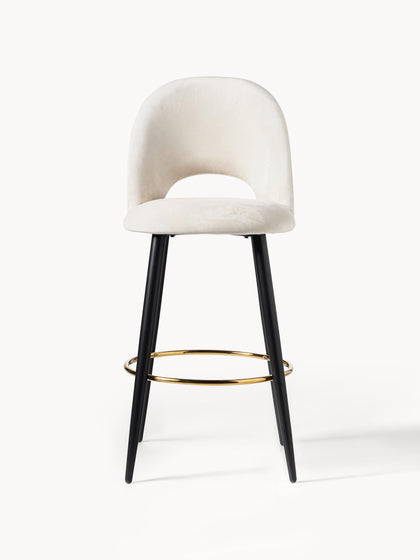 Westwing Collection Samt-Barstuhl Rachel VIP-Rabatte