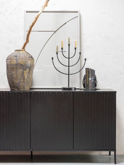 Westwing Collection Sideboard Avourio aus Kiefernholz mit geriffelter Front Zeitbegrenzte Promotion