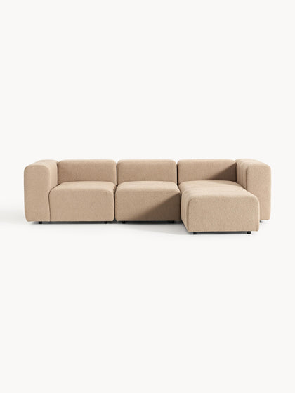 Westwing Collection Modulares Bouclé-Sofa Lena (4-Sitzer) mit Hocker (links/rechts) Meist gekauft