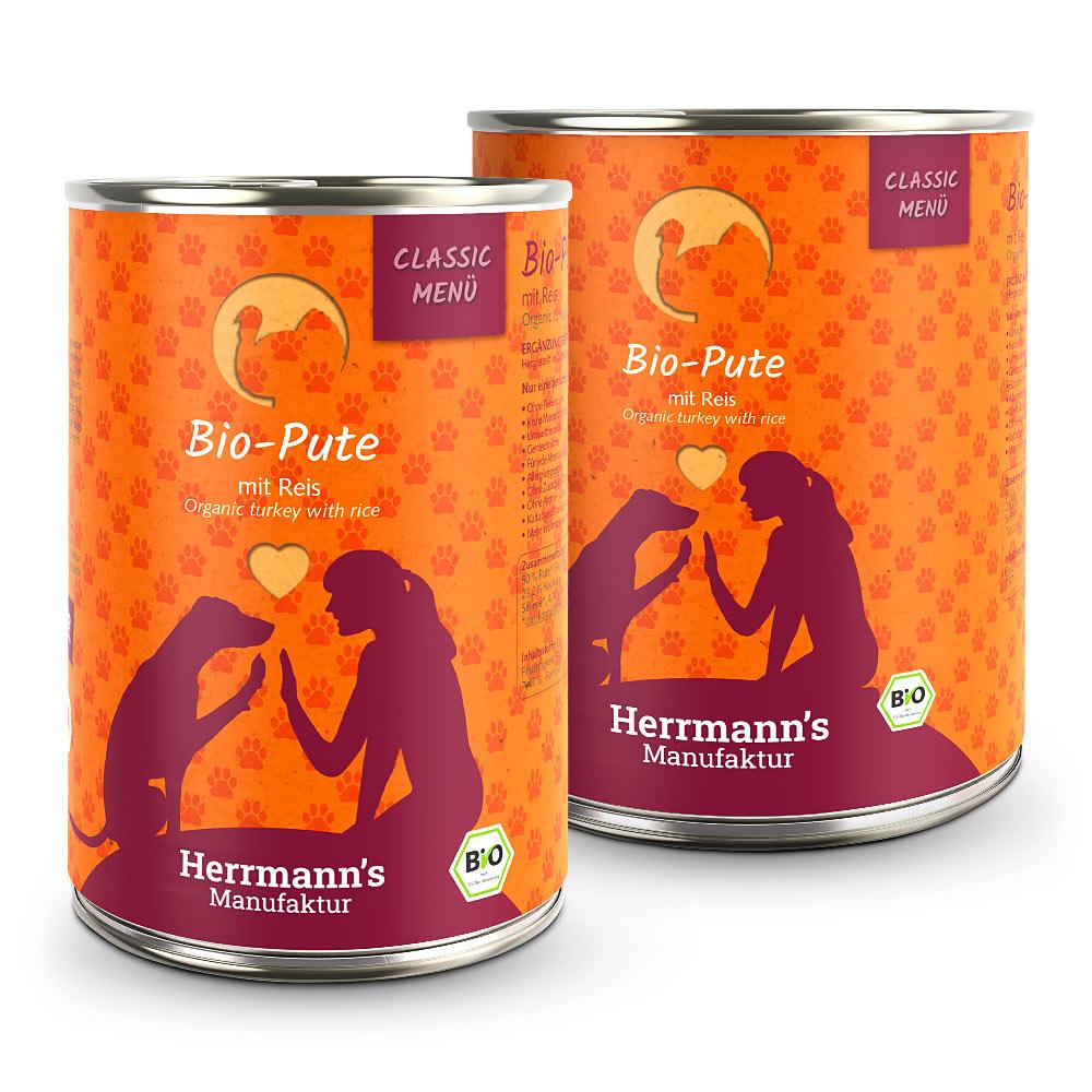 petspremium Herrmann's Bio-Pute mit Reis Classic Nassfutter 24 x 400 g Nur für heute