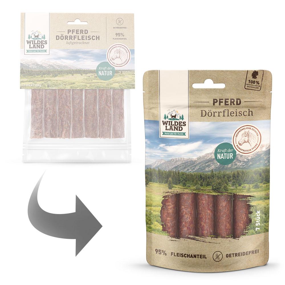 petspremium Wildes Land Pferd Dörrfleisch Snack 7 Stück Nur noch ein Tag übrig