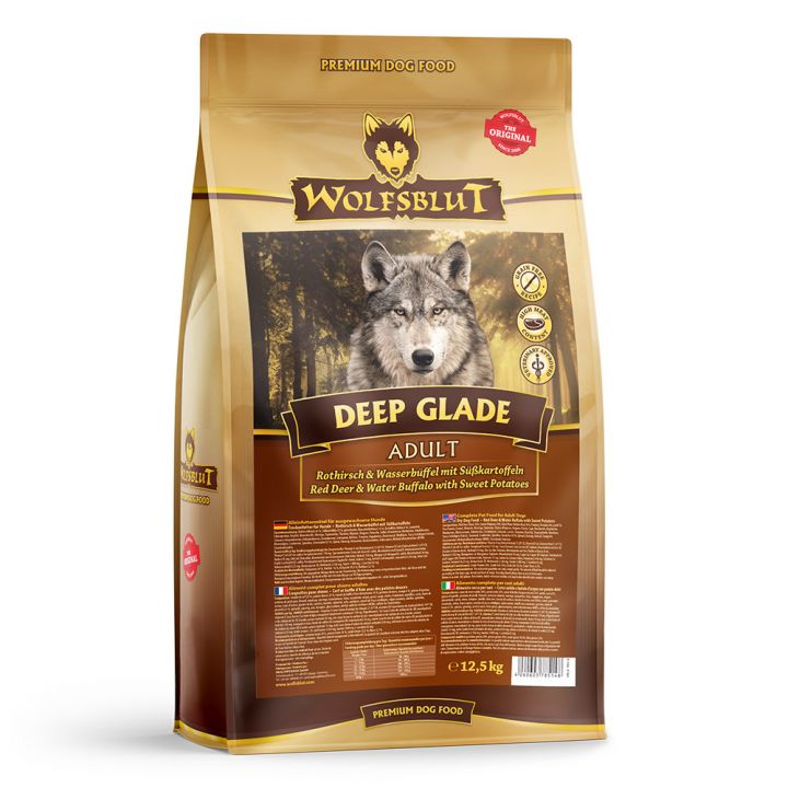 petspremium Wolfsblut Deep Glade - Rothirsch und Wasserbüffel Adult Trockenfutter 2 x 12 5 kg