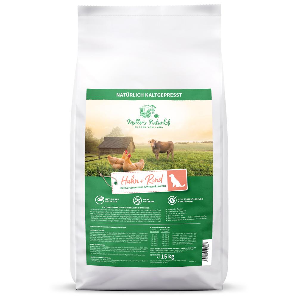 petspremium Müller’s Naturhof Huhn und Rind Getreidefrei Trockenfutter 15 kg Speichern exportieren