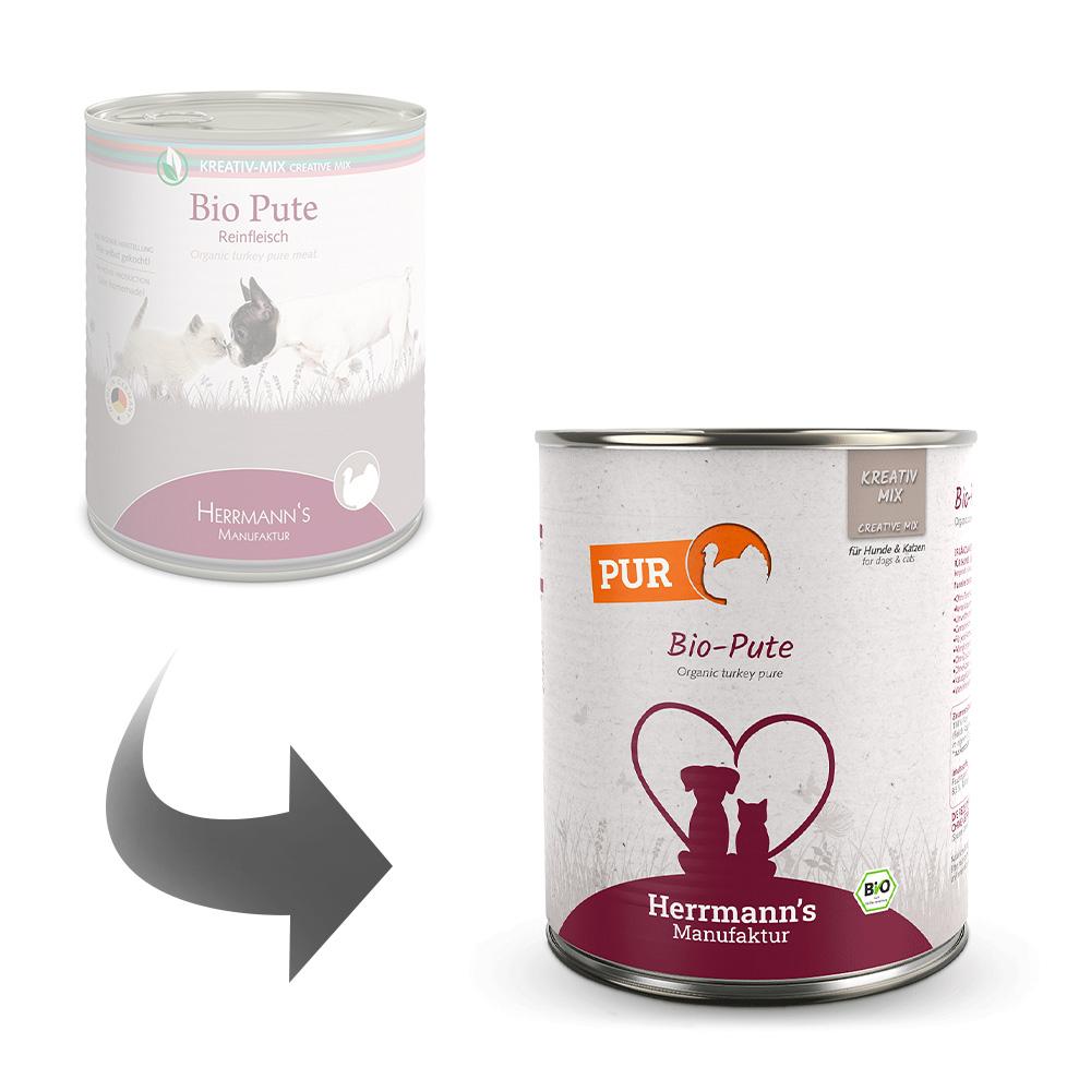 petspremium Herrmann's Bio Rind Reinfleisch Kreativ-Mix Ergänzung Nassfutter 12 x 800 g zollfrei