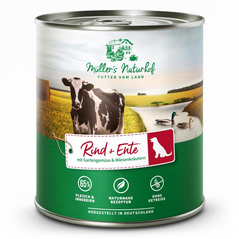 petspremium Müller’s Naturhof Rind und Ente Traditionell Nassfutter 12 x 800 g Verkauf
