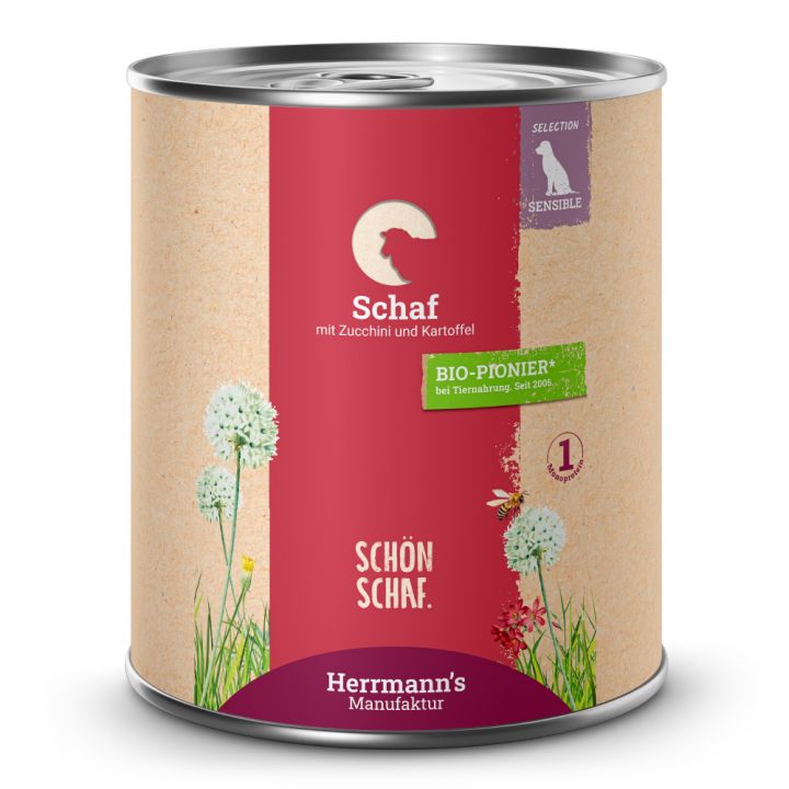 petspremium Herrmann's Schaf mit Zucchini und Kartoffeln Selection Sensible Nassfutter 12 x 800 g