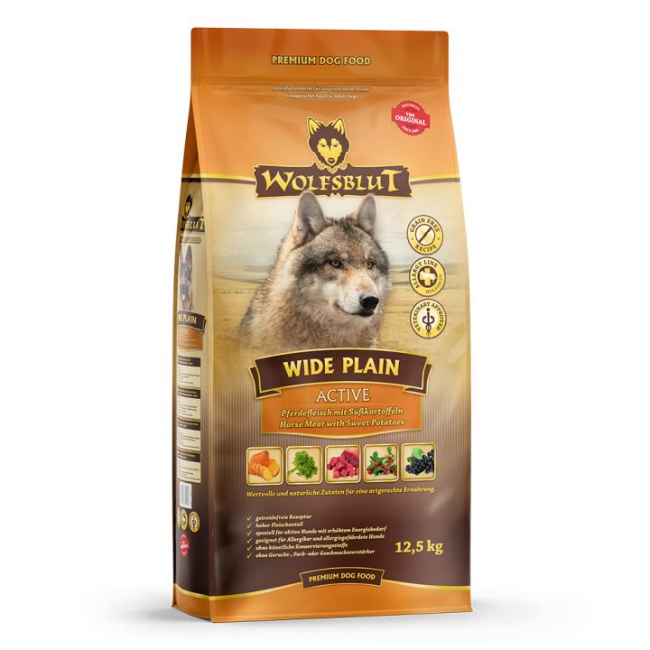 petspremium Wolfsblut Wide Plain - Pferdefleisch und Süßkartoffel Active Trockenfutter 29 kg