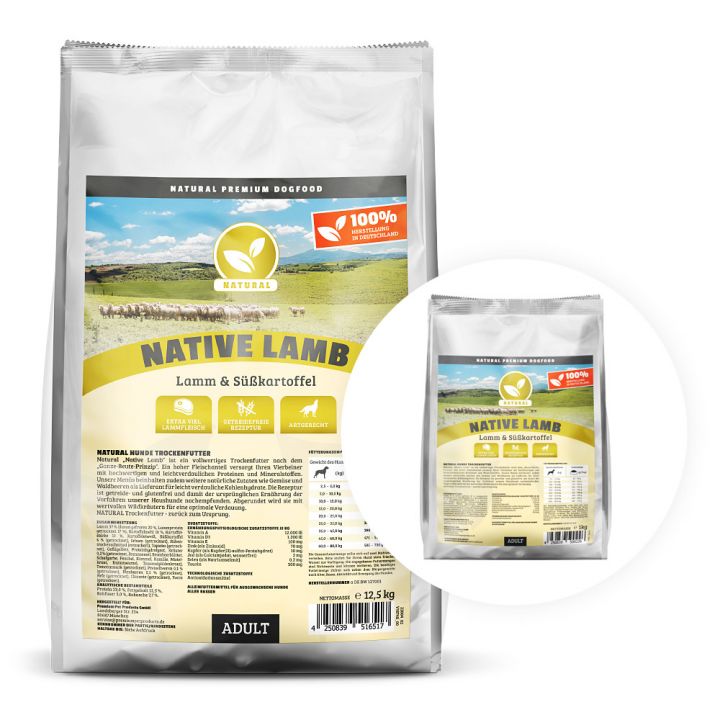 petspremium Natural Native Lamb Trockenfutter 12 5 kg + 1kg gratis