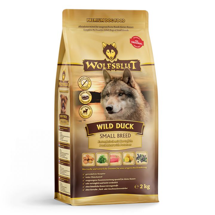 petspremium Wolfsblut Wild Duck - Ente und Kartoffel Small Breed Trockenfutter 2 kg