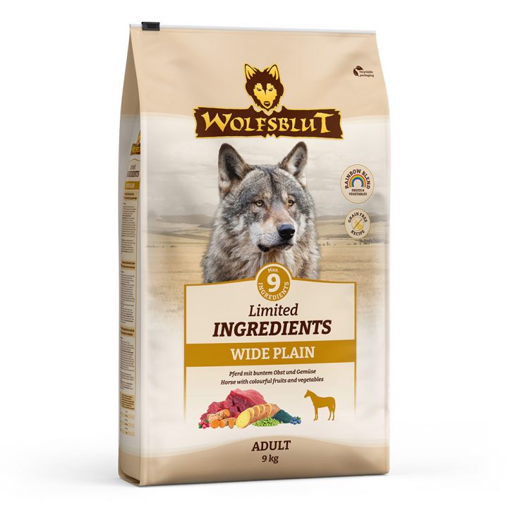 petspremium Wolfsblut Limited Ingredients Wide Plain - Pferdefleisch und Süßkartoffel Adult Trockenfutter 9 kg