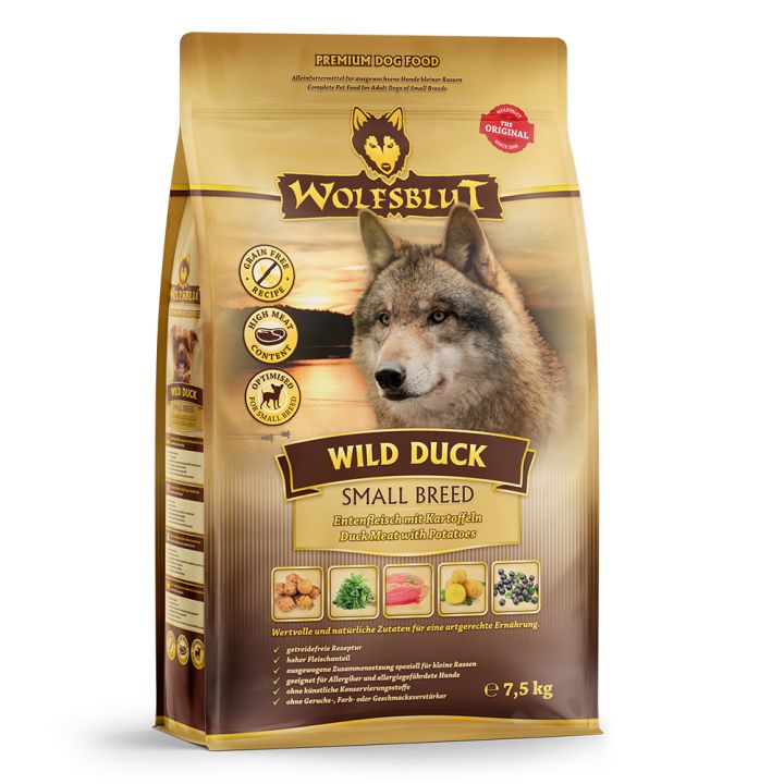 petspremium Wolfsblut Wild Duck - Ente und Kartoffel Small Breed Trockenfutter 2 x 7 5 kg