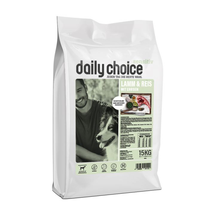 petspremium daily choice Lamm und Reis mit Erbsen Sensitiv Trockenfutter 2 x 15 kg