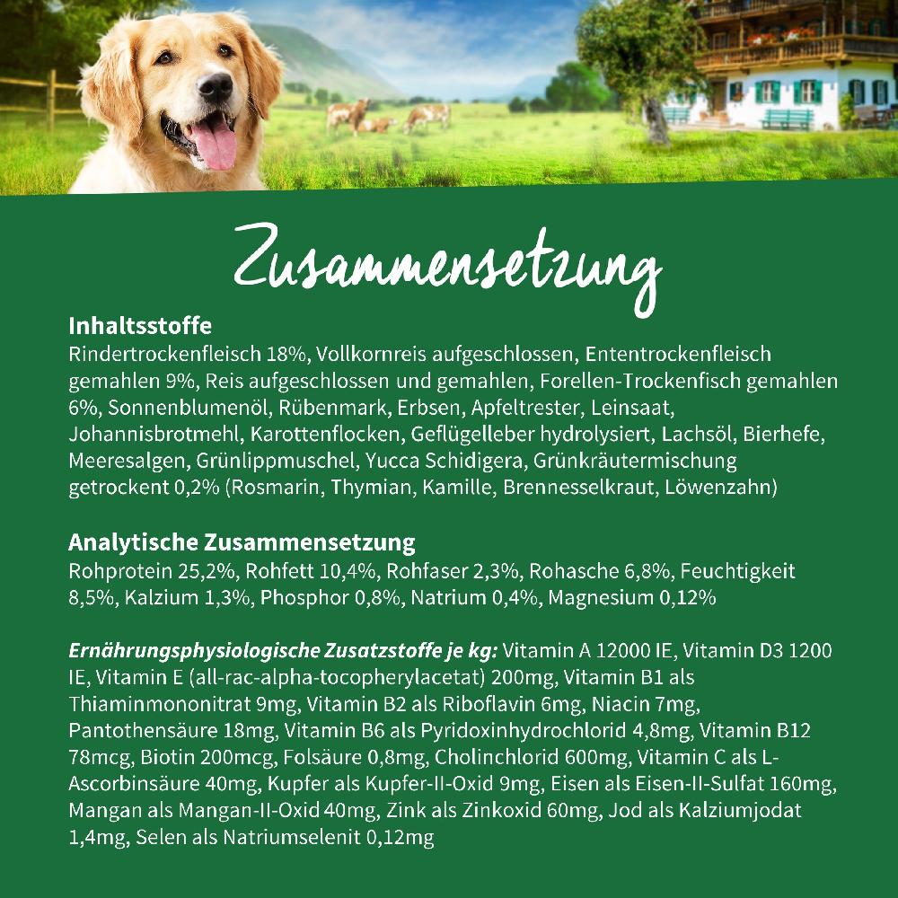 petspremium Müller’s Naturhof Weiderind Traditionell Trockenfutter 2 x 15 kg Valentinstagsangebot