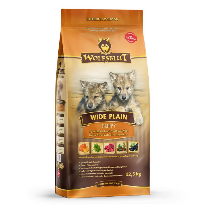 petspremium Wolfsblut Wide Plain - Pferdefleisch und Süßkartoffel Puppy Trockenfutter 2 x 12 5 kg
