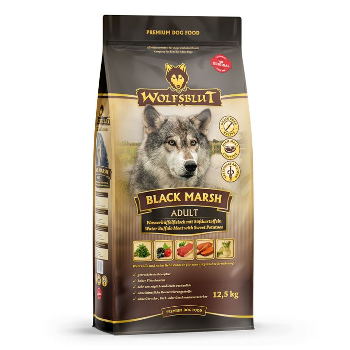 petspremium Wolfsblut Black Marsh - Wasserbüffel mit Süßkartoffel Adult Trockenfutter 2 x 12 5 kg