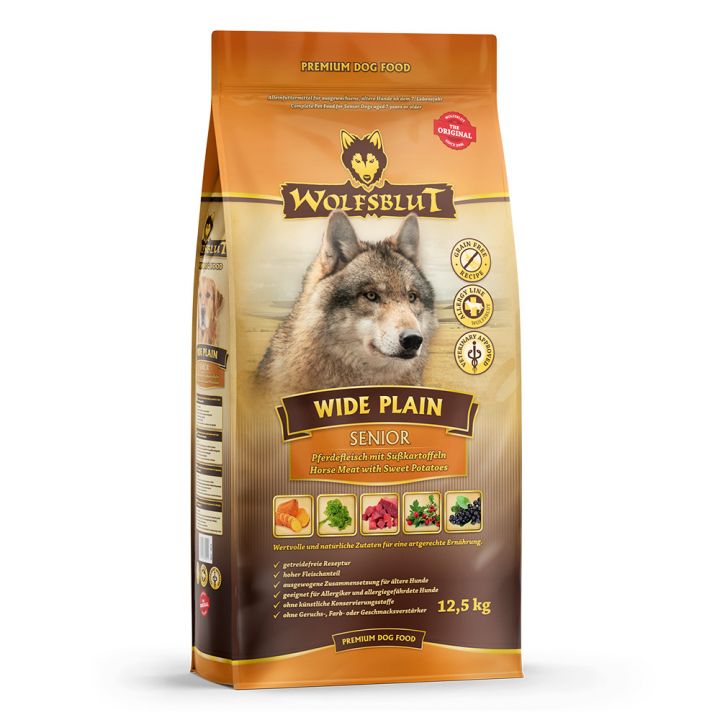 petspremium Wolfsblut Wide Plain - Pferdefleisch und Süßkartoffel Senior Trockenfutter 29 kg