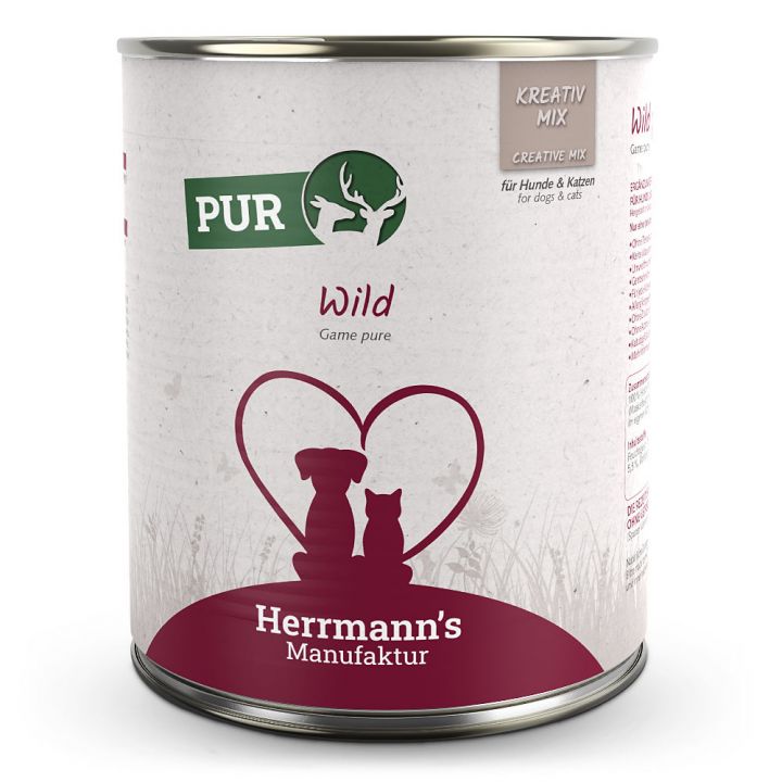 petspremium Herrmann's Wild Reinfleisch Kreativ-Mix Ergänzung Nassfutter 12 x 800 g