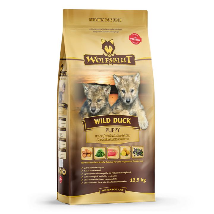 petspremium Wolfsblut Wild Duck - Ente und Kartoffel Puppy Trockenfutter 12 5 kg