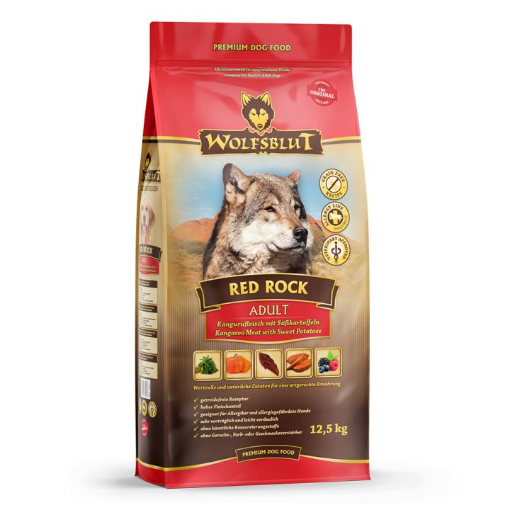petspremium Wolfsblut Red Rock - Kängurufleisch und Süßkartoffeln Adult Trockenfutter 12 5 kg