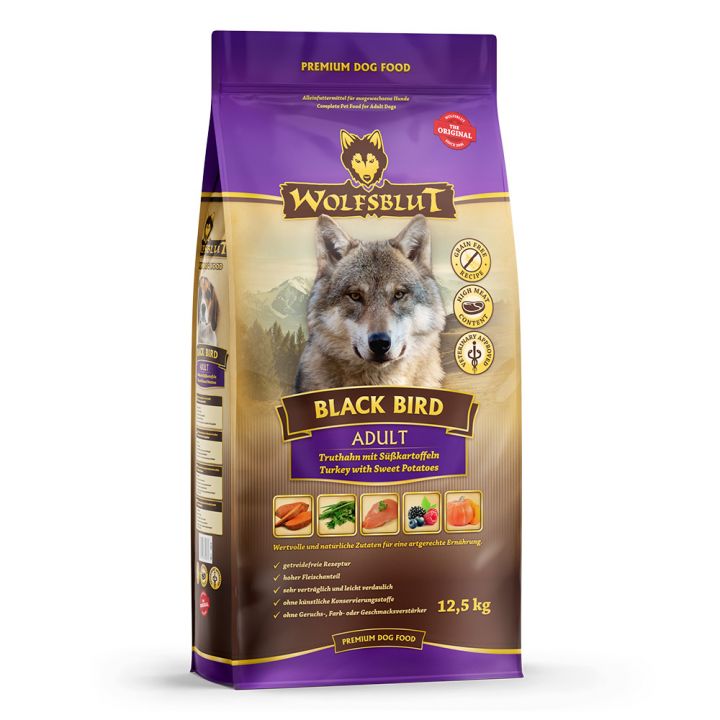 petspremium Wolfsblut Black Bird - Truthahn und Süßkartoffel Adult Trockenfutter 2 x 12 5 kg