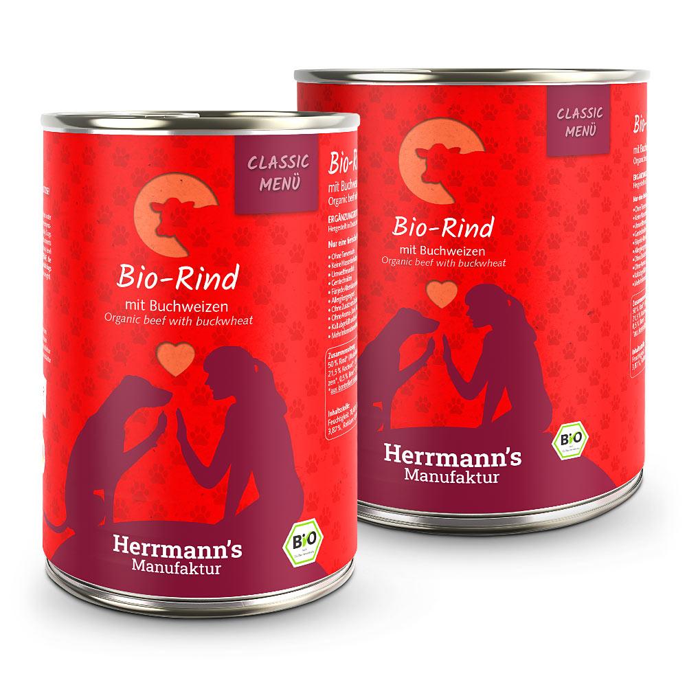 petspremium Herrmann's Bio-Rind mit Buchweizen Classic Nassfutter 24 x 800 g Nur für heute