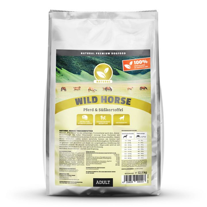 petspremium Natural Wild Horse mit Pferd Trockenfutter 12 5 kg