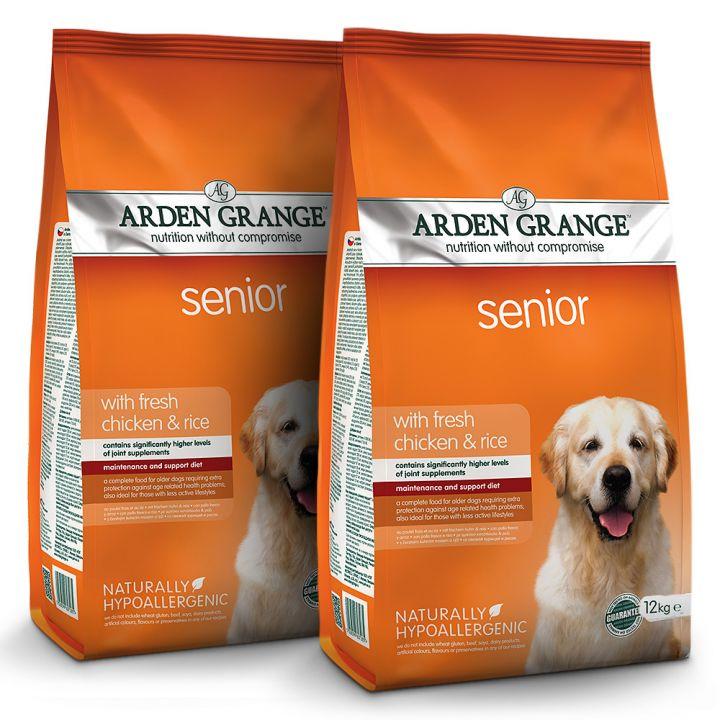 petspremium Arden Grange Senior mit frischem Huhn & Reis Trockenfutter 2 x 12 kg