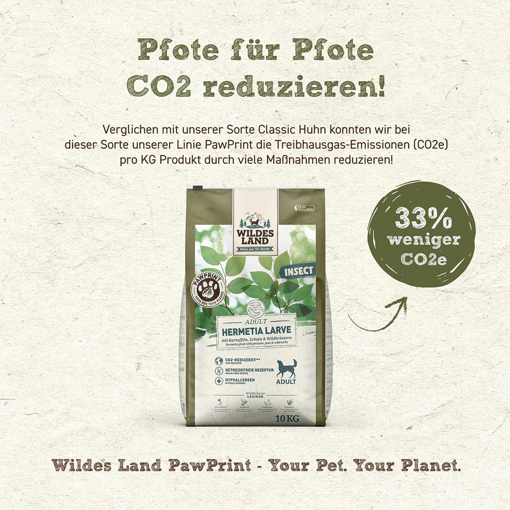 petspremium Wildes Land PAWPRINT INSECT Hermetia Larve mit Kartoffeln Erbsen und Wildkräutern Adult Trockenfutter 10 kg Black Friday Preise