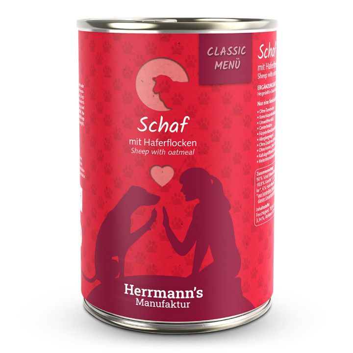petspremium Herrmann's Schaf mit Haferflocken Classic Nassfutter 48 x 400 g