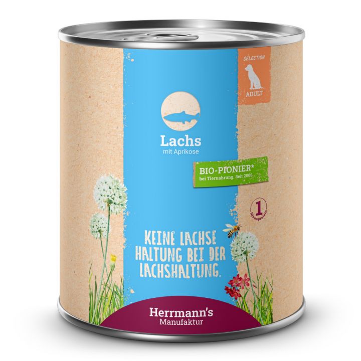 petspremium Herrmann's Lachs mit Aprikose Selection Adult Nassfutter 12 x 800 g