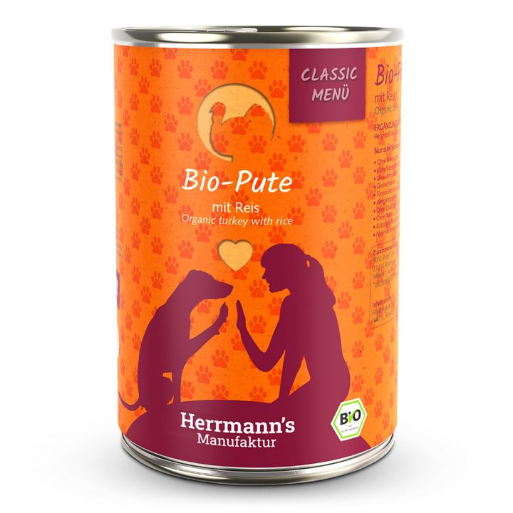 petspremium Herrmann's Bio-Pute mit Reis Classic Nassfutter 48 x 400 g