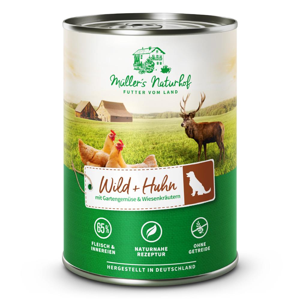 petspremium Müller’s Naturhof Wild und Huhn Traditionell Nassfutter 24 x 400 g Blitzverkäufe
