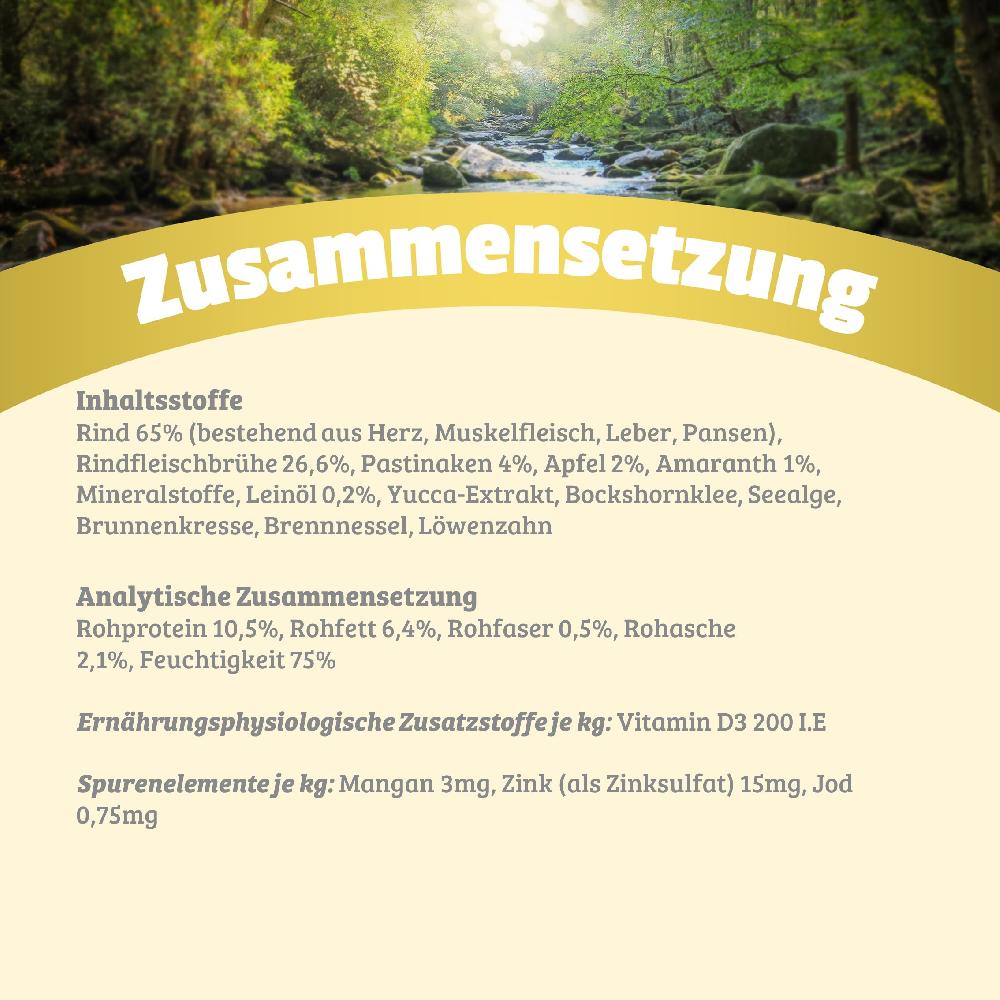 petspremium Natural Rind mit Pastinake Apfel und Amaranth Nassfutter 12 x 800 g Kostenloser Versand
