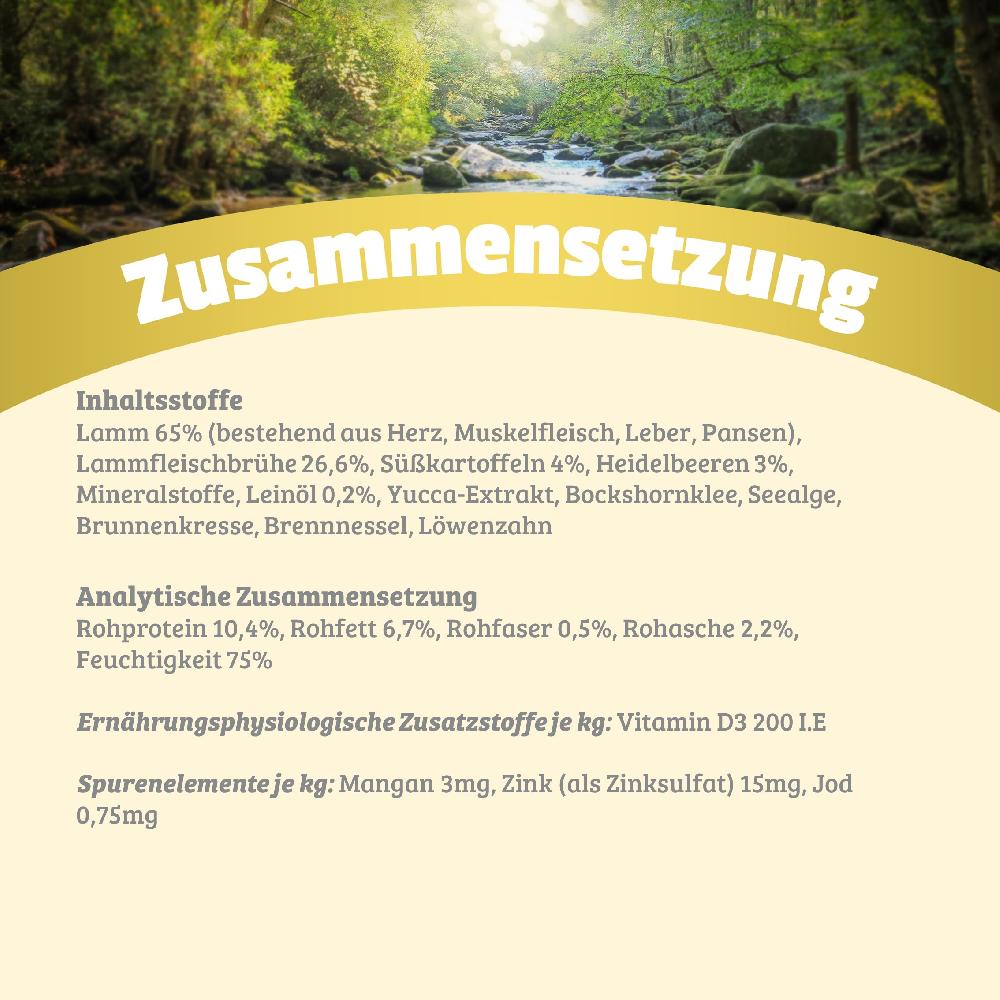 petspremium Natural Lamm mit Süßkartoffeln Heidelbeeren und Leinöl Nassfutter 12 x 800 g Limitierter Zeitrabatt