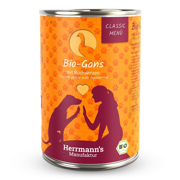 petspremium Herrmann's Bio-Gans mit Buchweizen Classic Nassfutter 24 x 400 g