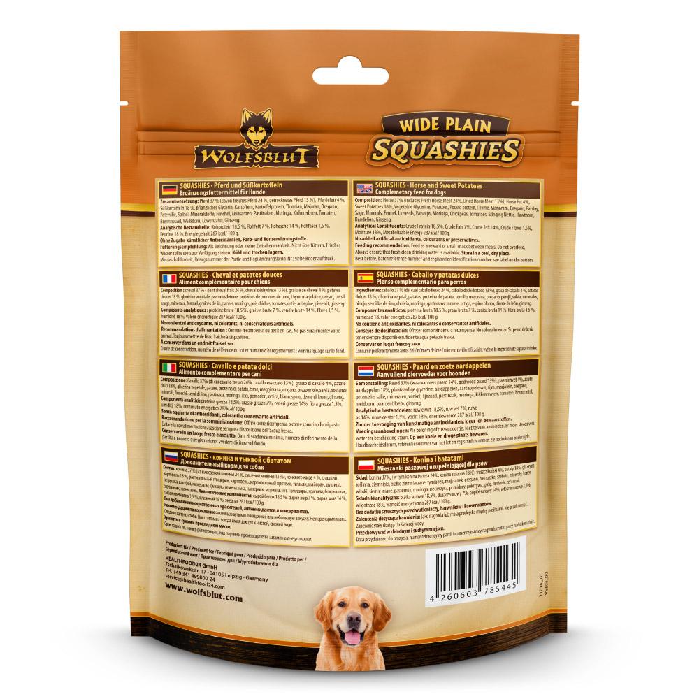petspremium Wolfsblut Wide Plain - Pferdefleisch und Süßkartoffel Squashies Snack 6 x 300 g Flash Sale