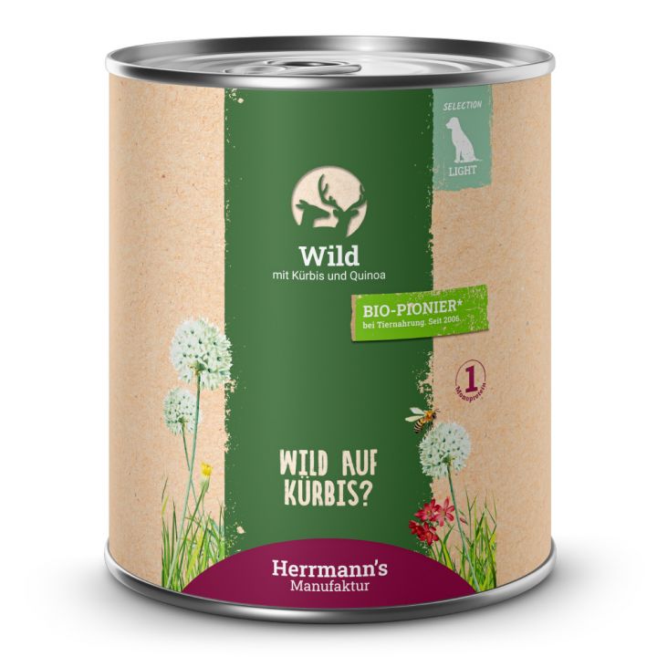 petspremium Herrmann's Wild mit Kürbis und Quinoa Selection Light Nassfutter 12 x 800 g